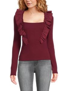 Вязаный топ с оборками Liv Joe's Jeans, бордовый