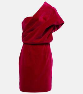 Бархатное мини-платье на одно плечо TOM FORD, красный