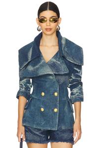 Пиджак с большим воротником Masha Popova, sparkly blue