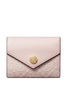 Tory Burch кошелек-конверт с монограммой, розовый