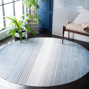 Ковер SAFAVIEH, 201 x 201 см, Dream Collection Round Blue/Ivory DRM472M Modern Ombre Premium Viscose для гостиной, столовой, спальни, прихожей