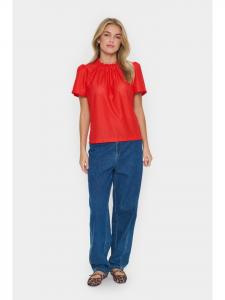 Блузка с короткими рукавами JovitaSZ, прямого кроя, цвета Flame Scarlet SAINT TROPEZ