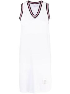 Thom Browne платье с V-образным вырезом, белый