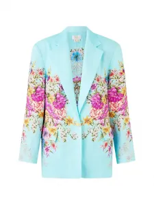 Блейзер свободного кроя с цветочным узором Camilla, синий