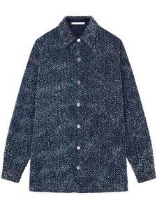 Stella McCartney пальто большого размера из ткани букле, синий