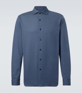 Хлопковая рубашка Brioni, Sky Blue/Petroleum B
