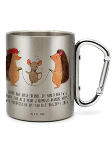 Термокружка из нержавеющей стали в виде ежика, прыгающего на скакалке, с надписью в серебряном цвете Mr. & Mrs. Panda