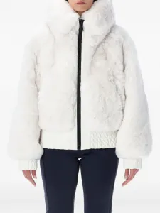 Шуба из искусственного меха с капюшоном Goldbergh, белый