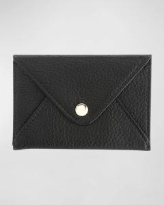 Кожаный визитница в стиле конверта с монограммой Royce New York, черный