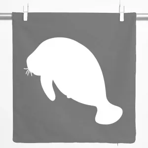 Декоративная наволочка Huuraa с силуэтом ламантина, подарочная, 40x40 см, серо-стальной хлопок, украшение в виде ламантина Hellweg Druckerei