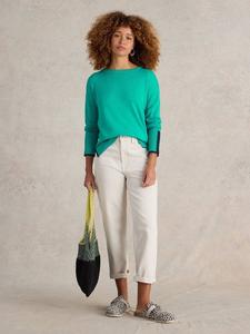 Джемпер из оливковой смеси органического хлопка White Stuff, зеленый