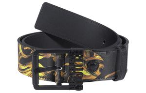 VERSACE JEANS COUTURE Кожаный мужской ремень черный, Black