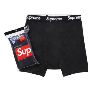Боксеры Supreme x Hanes Boxer Briefs (4 Pack), Black