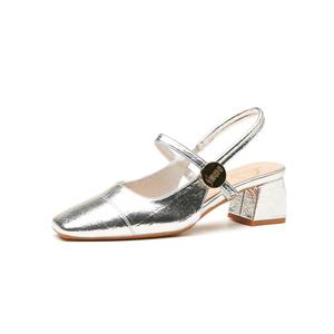 YAFEI XUANYU Женские туфли на платформе с массивным каблуком 5 см черно-серебристые, цвет Silver