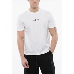 Футболка с круглым вырезом и вышивкой CUPID из хлопка Neil Barrett, White