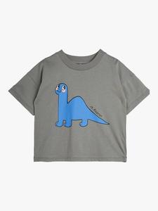 Детская футболка с принтом динозавра из хлопка Mini Rodini, Grey