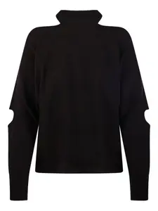 Свитер с вырезами на рукавах Federica Tosi, черный