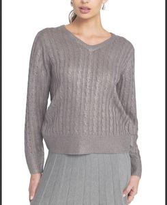 Женский свитер крупной вязки с металлизированным узором ELLE Collection, No Color