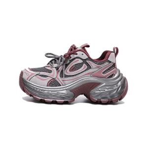 WOOS BOBO Дышащие поддерживающие легкие утепленные массивные кроссовки для женщин с эффектом увеличения роста Gunmetal Red, цвет Gunmetal Red