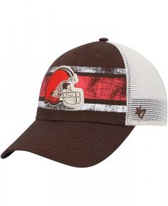 Мужская коричневая, белая состаренная бейсболка Cleveland Browns Interlude MVP Trucker Snapback '47 Brand