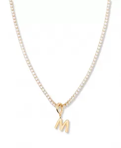 Позолоченное мини-колье-теннисная цепочка с инициалами Изабеллы Brook & York, gold-m