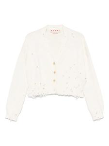 Жаккардовый кардиган с узором Marni, белый