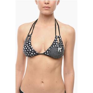Треугольный бикини-топ с контрастными деталями Karl Lagerfeld, Black and White