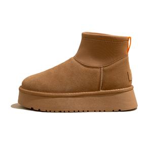 SNOWELF Тёплые утеплённые короткие зимние сапоги женские - чёрные, цвет Black