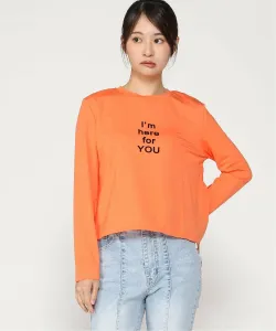 Футболка с длинными рукавами и бархатным принтом на шнуровке Interplanet, цвет Orange