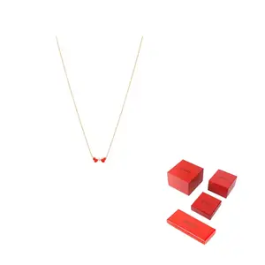 Qeelin 18-каратное розовое золото ожерелье женское красное