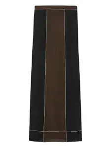 Юбка миди со вставками Tory Burch, черный