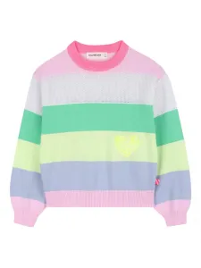 Полосатый свитер с аппликацией Billieblush, розовый