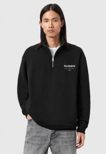 Толстовка AllSaints UNDERGROUND HALF ZIP, Jet Black/Black