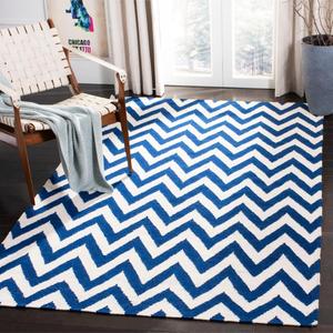 Ковер SAFAVIEH, 122 x 183 см, Dhurries Collection Dark Blue/Ivory DHU557K ручной работы плоского плетения премиум шерсть