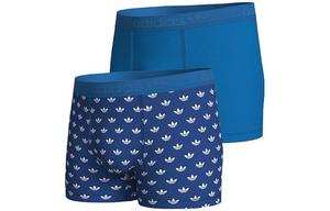 Мужские боксеры Adidas, 2 шт (Синий+Синий с принтом Trefoil)
