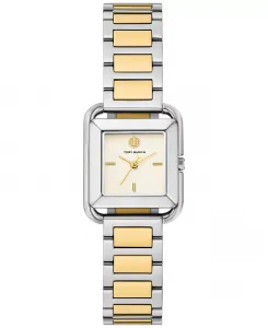 Женские часы The Kira Square с двухцветным браслетом из нержавеющей стали, 24 мм Tory Burch