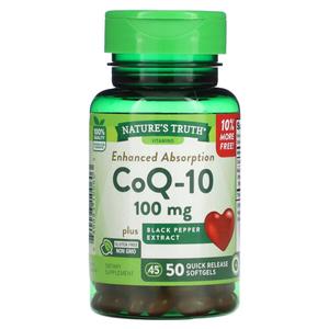 Добавка Nature's Truth CoQ-10, 00 мг, 50 быстродействующих мягких капсул