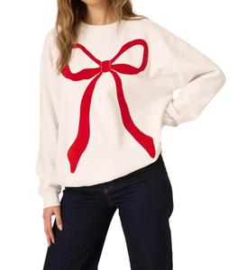 Флисовая толстовка с бархатным бантом в белом цвете PROJECT SOCIAL T