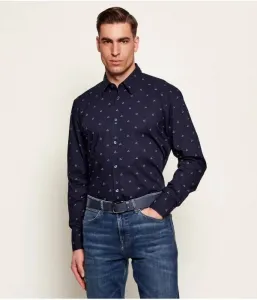 Элегантная рубашка_6_М regular fit Boss Orange, темно-синий