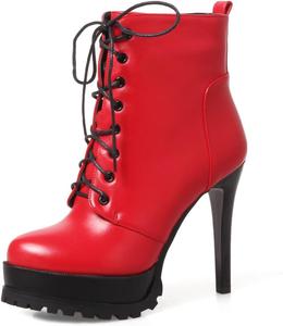 Женские классические ботильоны на платформе Scaoruki, 097 Red