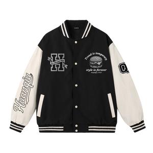 Бейсбольная майка Unisex с бейсбольным воротником, умеренно прямого кроя HUANQIU, черный