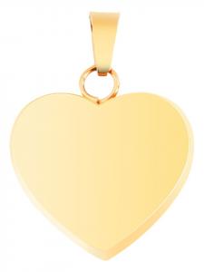 Adeliás Женский кулон - Сердце. Кулон в форме сердца из нержавеющей стали с золотым покрытием