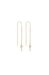 Поток частот - Серьги с аквамарином против сглаза Karma and Luck, Gold/light blue