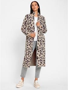 Вязаное пальто в цвете слоновой кости и серо-коричневого цвета Heine