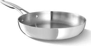 Calphalon Premier Polished 5-Ply сковорода 25 см из нержавеющей стали с технологией Turbo Heat, для индукции, безопасна для духовки до 260°C, серебристая