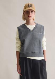 Футболка Marc O'Polo DENIM PULLUNDER V-NECK CHEST ARTWORK, Asphalt Melange/Black