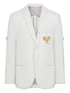 Пиджак с вышивкой Thom Browne, белый