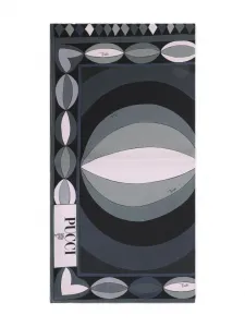 Шелковый шарф с геометрическим узором PUCCI, черный