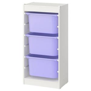 Комбинация для хранения с ящиками TROFAST IKEA, 46x30x95 см, белый/сиреневый