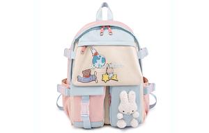 Большой рюкзак из холста для женщин Мультиколор Miffy, фиолетовый и белый